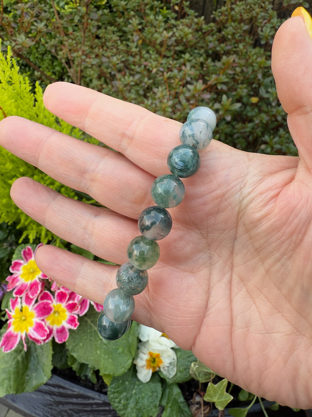 Moss Agate Bracelet 10mm bead