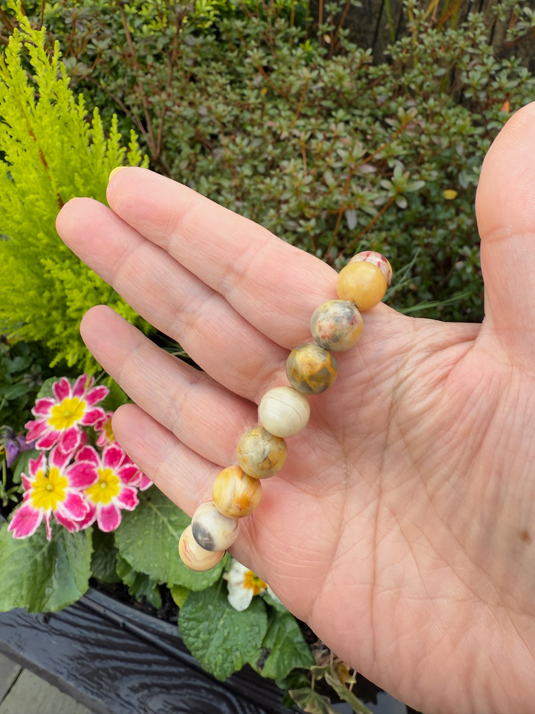Crazy Lace Agate Bracelet 10mm Beads