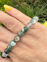 Load image into Gallery viewer, Moss Agate Bracelet 8mm Beads
