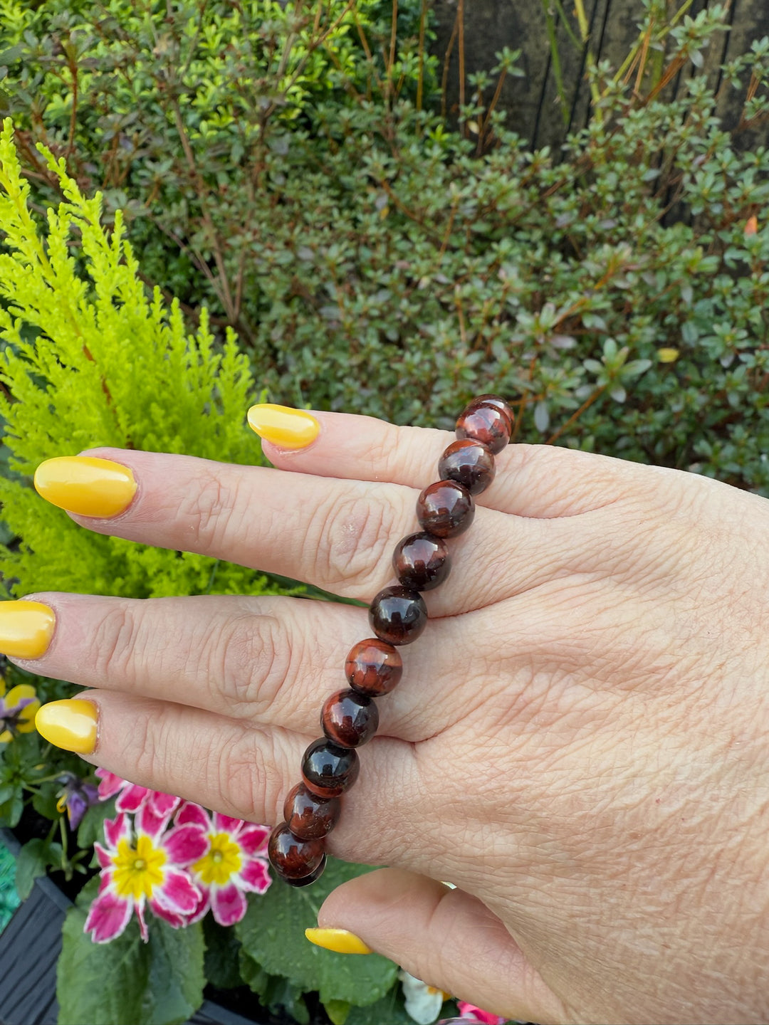 Red Tigers Eye Bracelet 8mm Beads