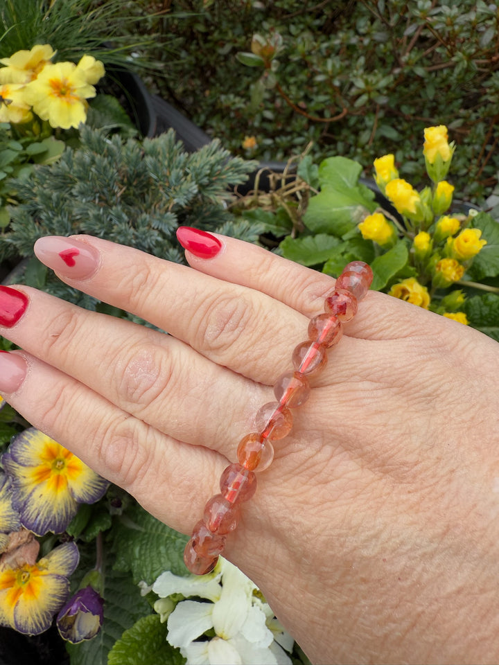 A High Quality Red Fire Quartz Bracelet with 8mm Beads