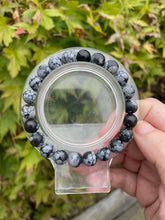 Load image into Gallery viewer, Snowflake Obsidian Bracelet 8mm Beads
