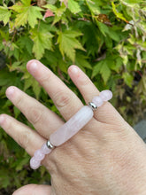 Load image into Gallery viewer, Rose Quartz Bead and Bar Bracelet
