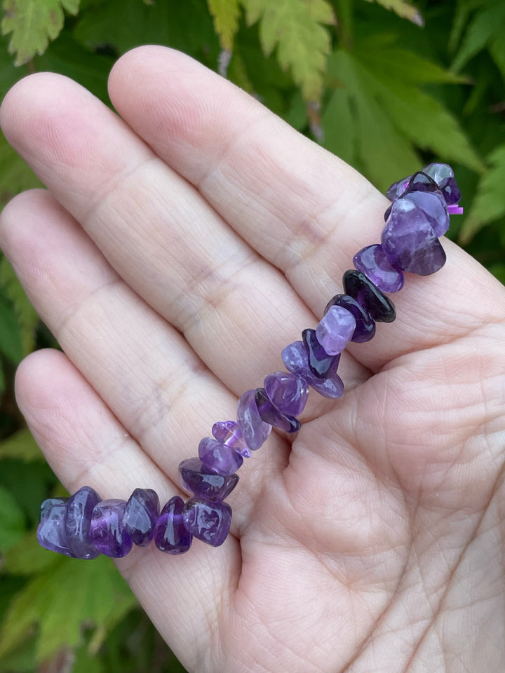 Dark Amethyst Chip Bracelet