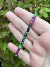 Load image into Gallery viewer, Ruby and Zoisite Bracelet 4mm Beads
