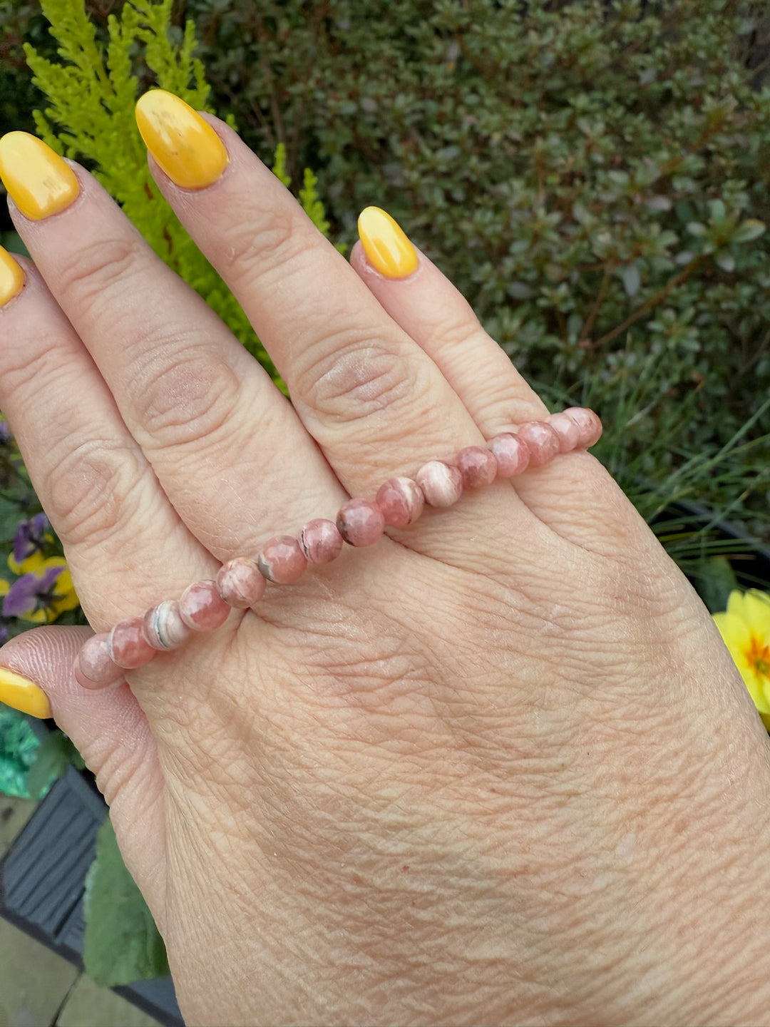 Rhodocrosite Bracelet 6mm Beads
