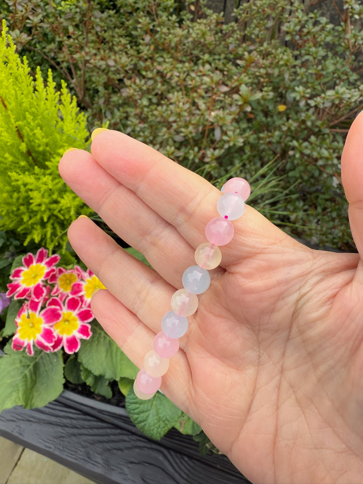 Multi Colour Rose Quartz Bead Bracelet
