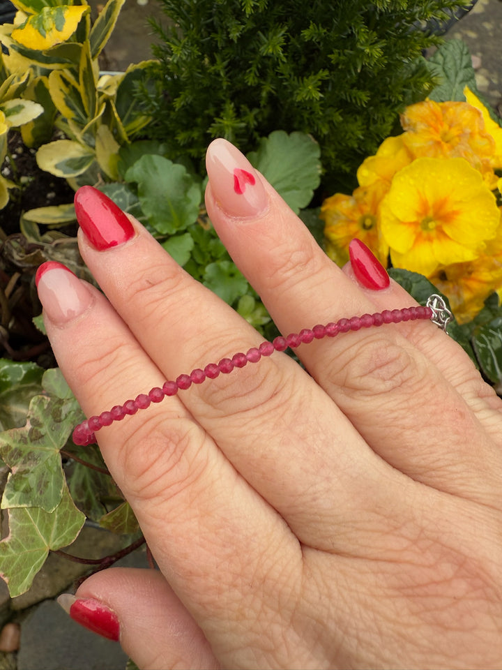 Faceted Garnet Adjustable Bracelet Anklet