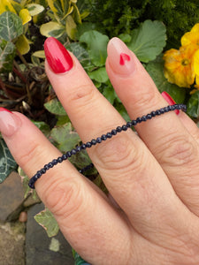Faceted Blue Goldstone Adjustable Bracelet Anklet