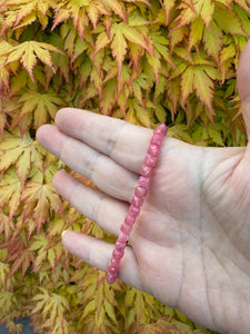 Faceted Pink Rhodonite Bracelet