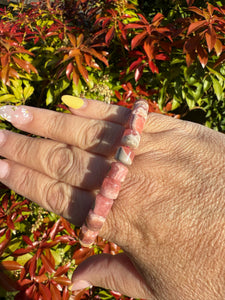 Rhodochrosite bracelet , Barrel Bead