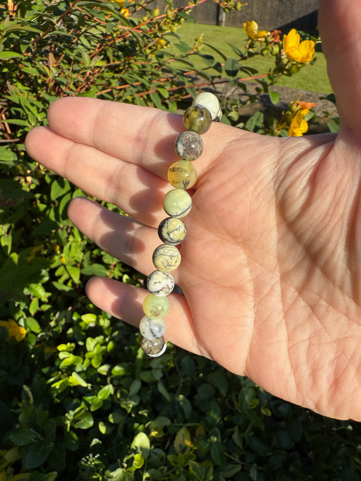 Dendritic Green Opal Bracelets 8mm Beads