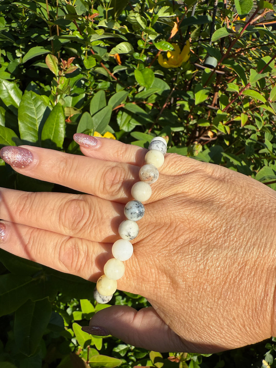 Merlinite Dendritic Opal Bracelets 8mm Beads