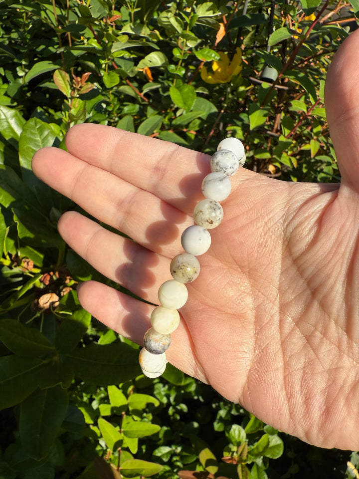 Merlinite Dendritic Opal Bracelets 8mm Beads
