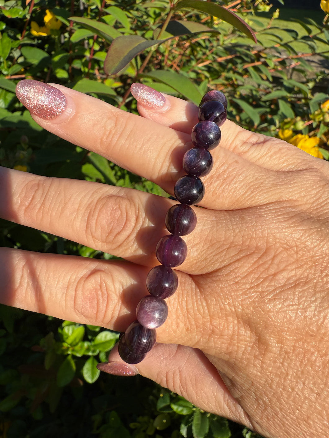 High Quality Lepidolite Mica Bracelet 8mm Beads