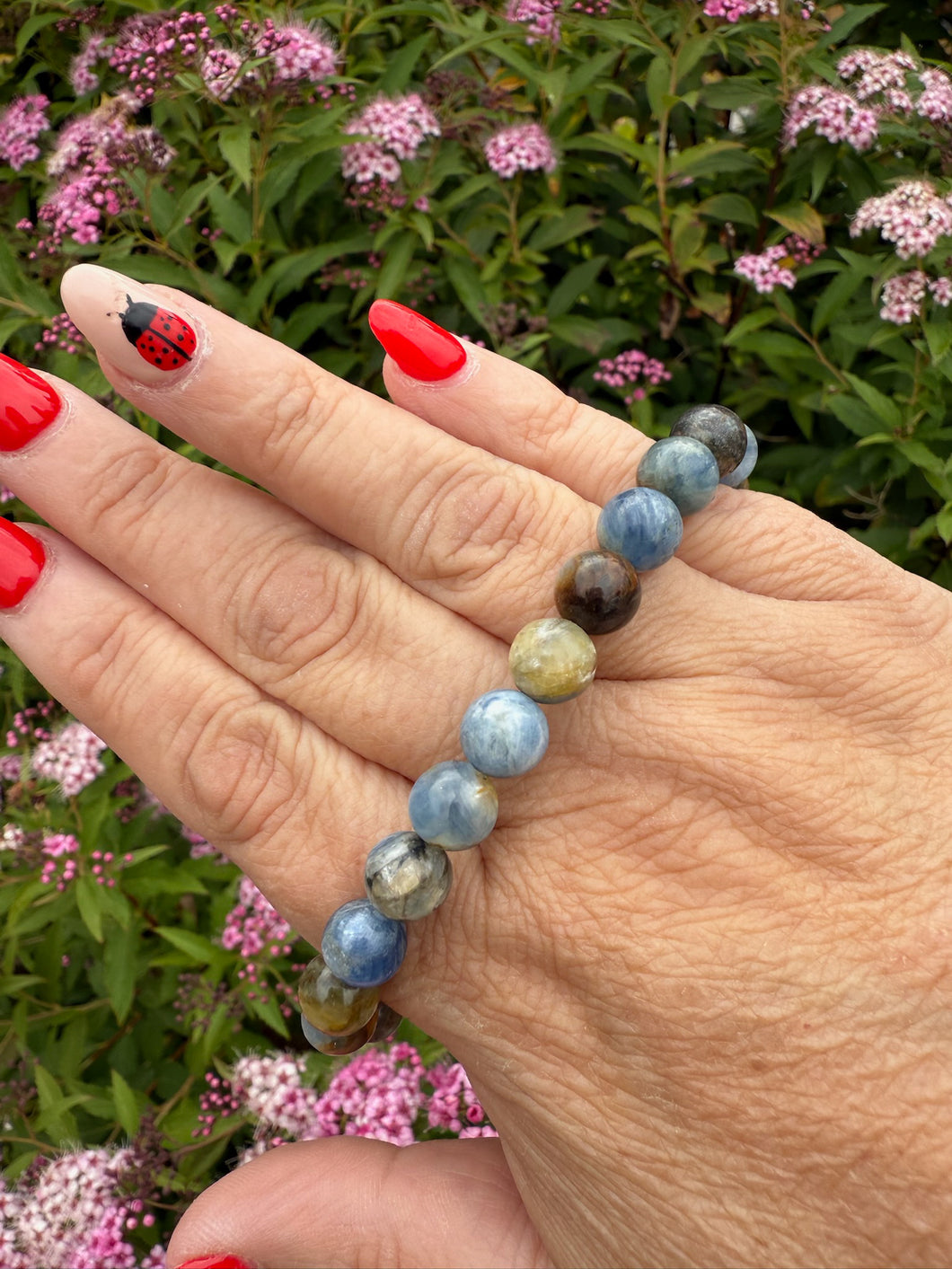 Blue Kyanite Bracelet 8mm Beads