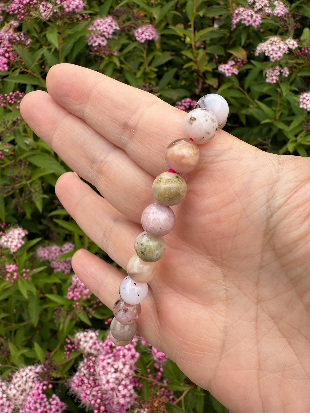 Andean Pink Opal Bracelet 8mm Beads