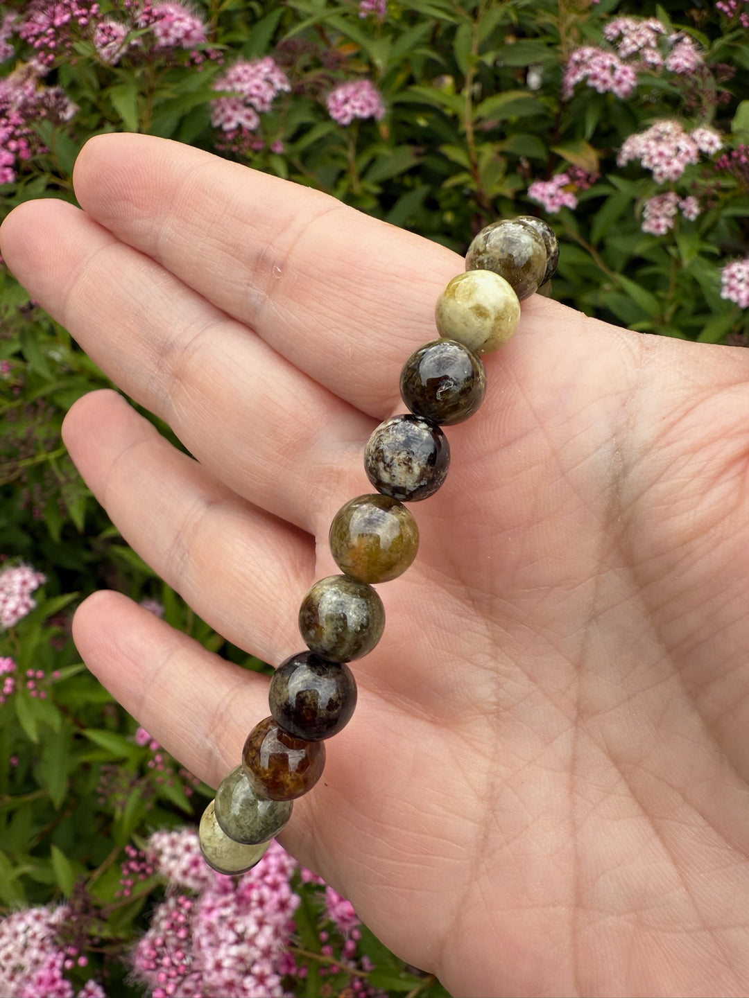 Green Garnet Bracelet 8mm Beads