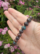 Load image into Gallery viewer, Chrysocolla and Cuprite Bracelet from Peru 8mm Beads
