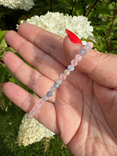 Load image into Gallery viewer, Faceted Morganite Bracelet 4mm Beads
