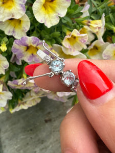 High Quality Faceted Aquamarine Set in Sterling Silver Bracelet