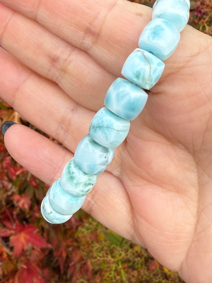 High Grade Larimar Bracelet 1cm Beads