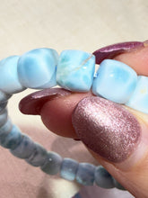 Load image into Gallery viewer, High Grade Larimar Bracelet 1cm Beads
