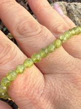 Load image into Gallery viewer, Faceted Peridot Bracelet 4mm Beads
