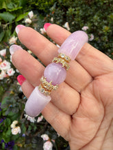 Load image into Gallery viewer, UV Reactive Kunzite Stretch Bangle Bracelet
