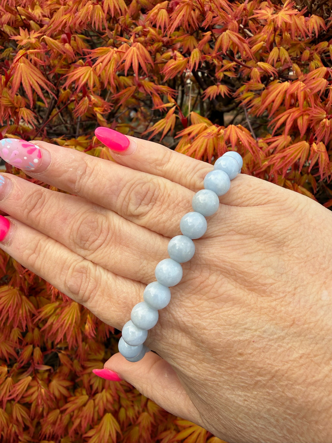 Angelite Bead Bracelet 8mm Beads