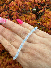 Load image into Gallery viewer, Faceted Aquamarine Bracelet 4mm Bead
