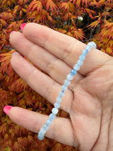 Load image into Gallery viewer, Faceted Aquamarine Bracelet 4mm Bead
