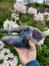 Load image into Gallery viewer, Amethyst and Agate Crocodile Carving
