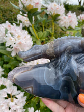 Load image into Gallery viewer, Amethyst and Agate Crocodile Carving
