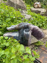 Load image into Gallery viewer, Amethyst and Agate Crocodile Carving
