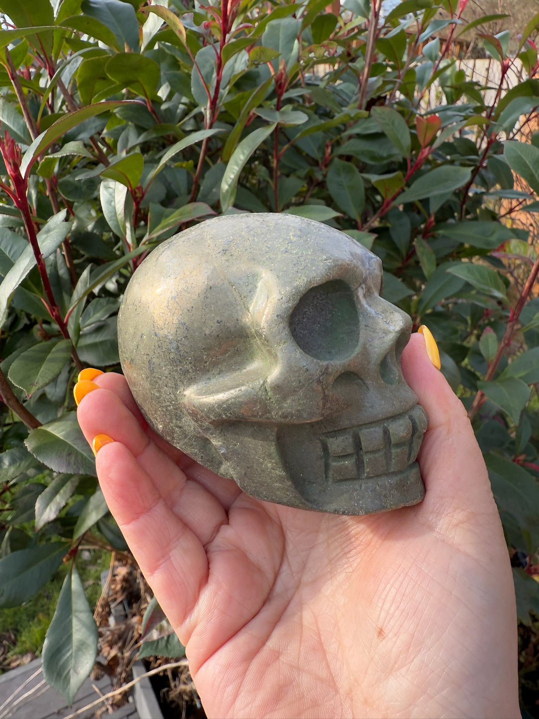 Pyrite Carved Skull