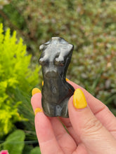 Load image into Gallery viewer, Gold Sheen Obsidian Woman Torso Carving,
