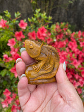 Load image into Gallery viewer, Tigers Eye Chameleon Carving

