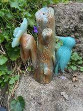Load image into Gallery viewer, High Quality Blue Calcite and Aragonite Woodpecker Carving
