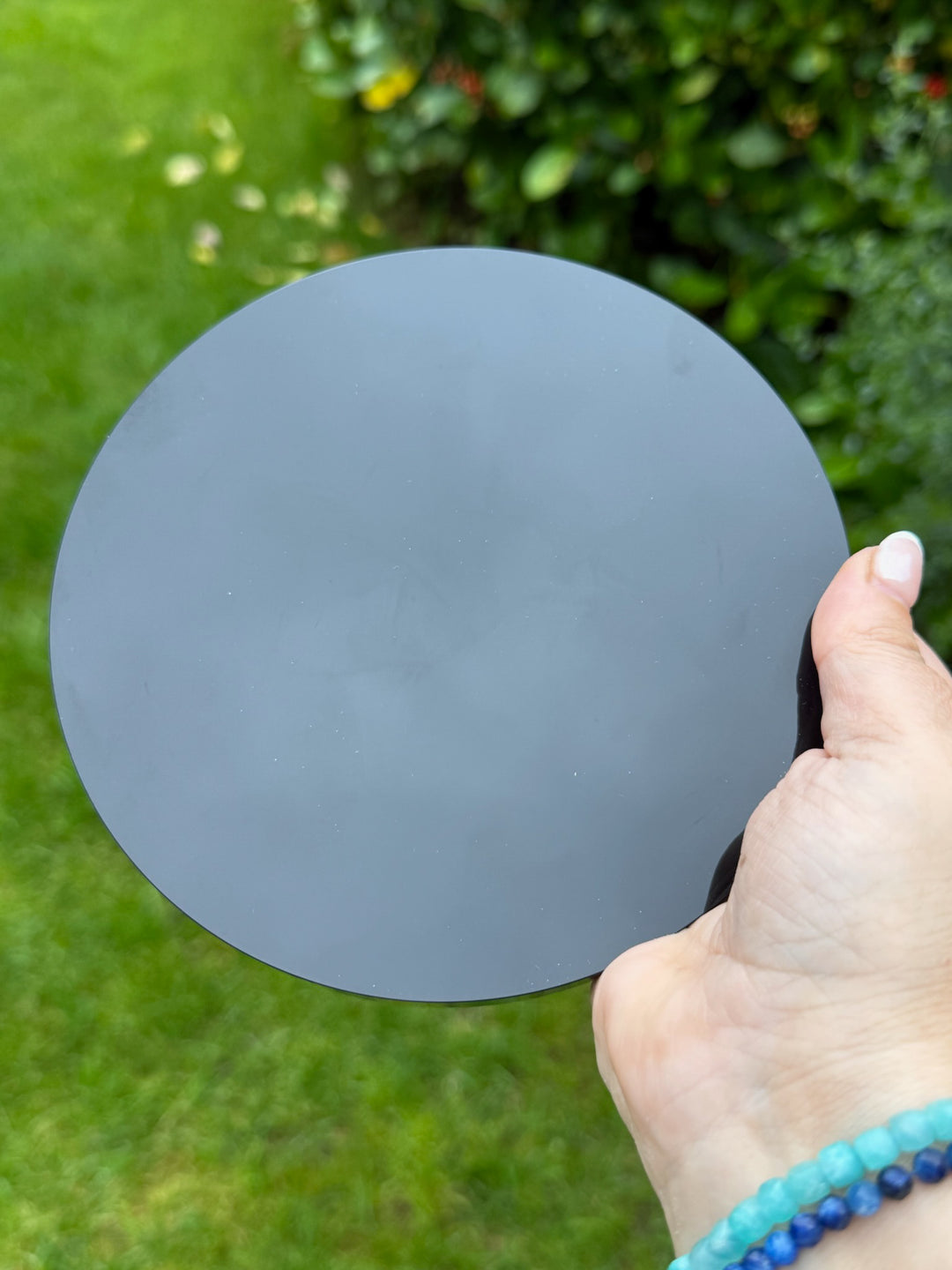 Black Obsidian Scrying Mirror 15cm or 6inch Diameter