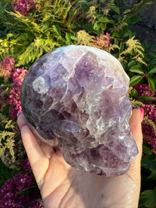 Druzy Super 7 Amethyst Skull Carving