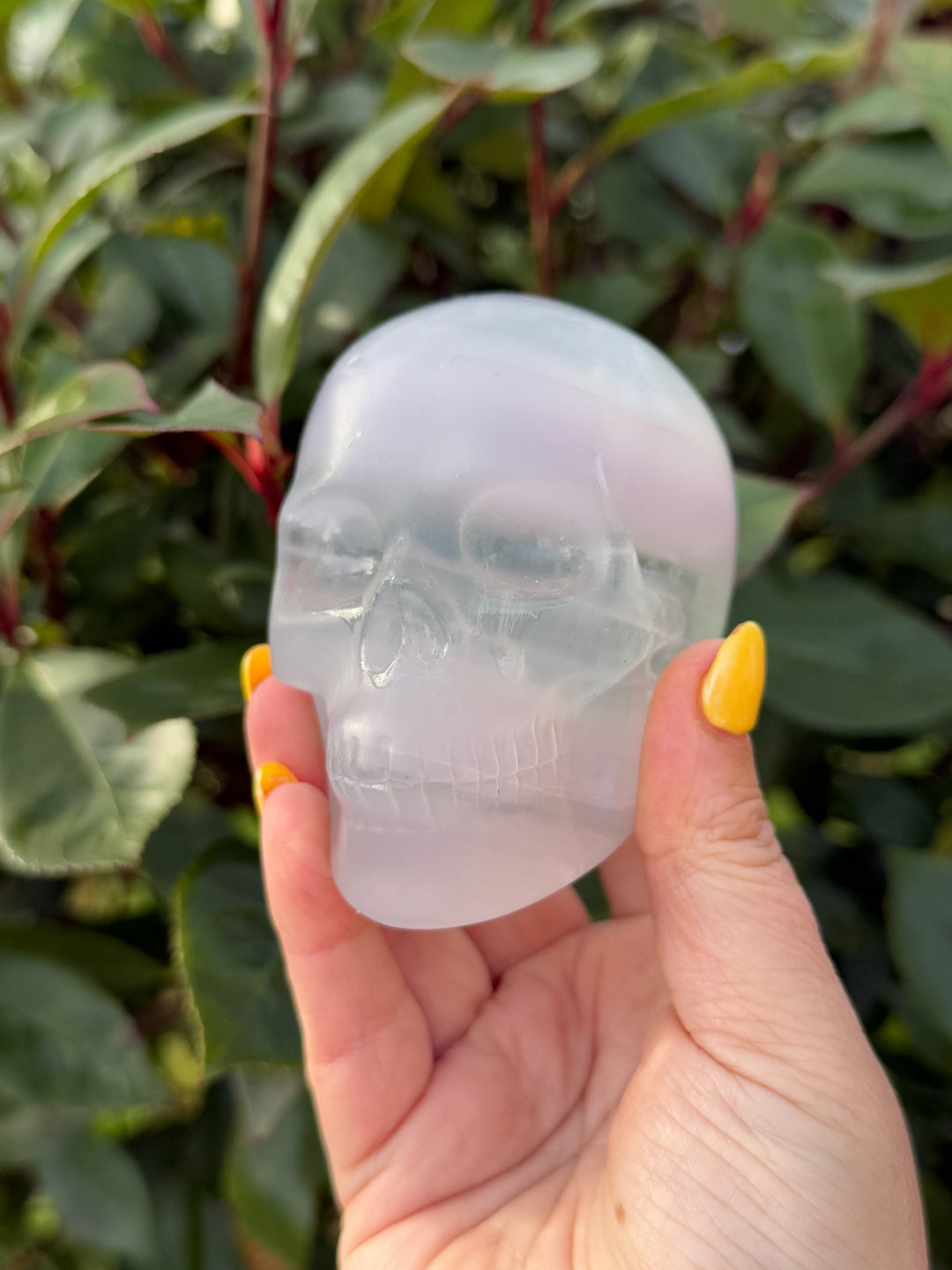 Lavender Fluorite Skull Carving