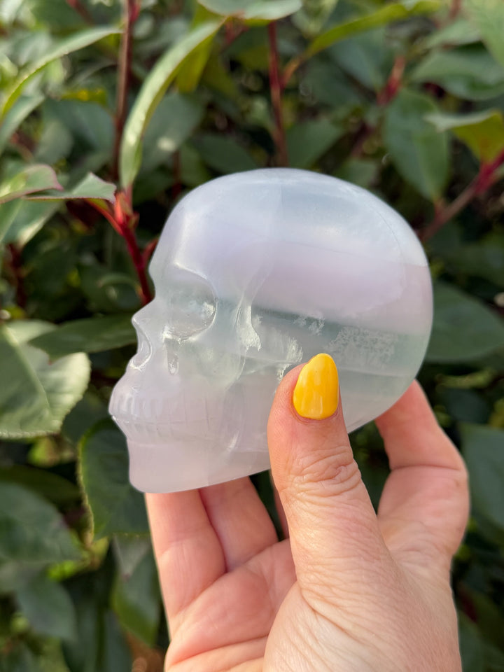 Lavender Fluorite Skull Carving