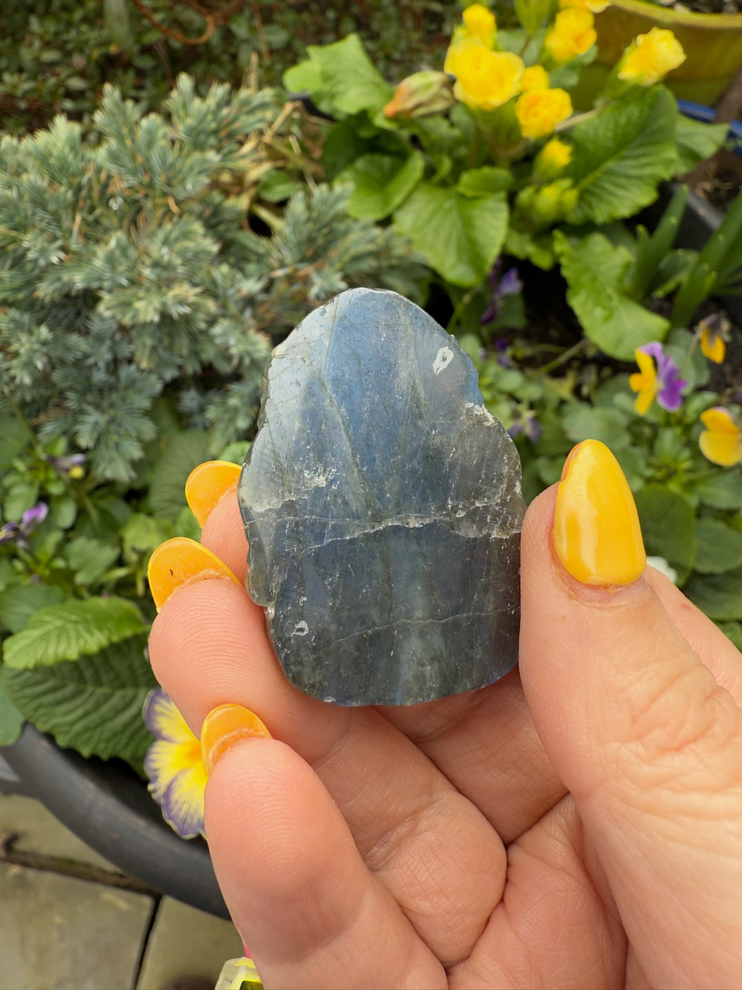Blue Flash Labradorite Ganesh Carving