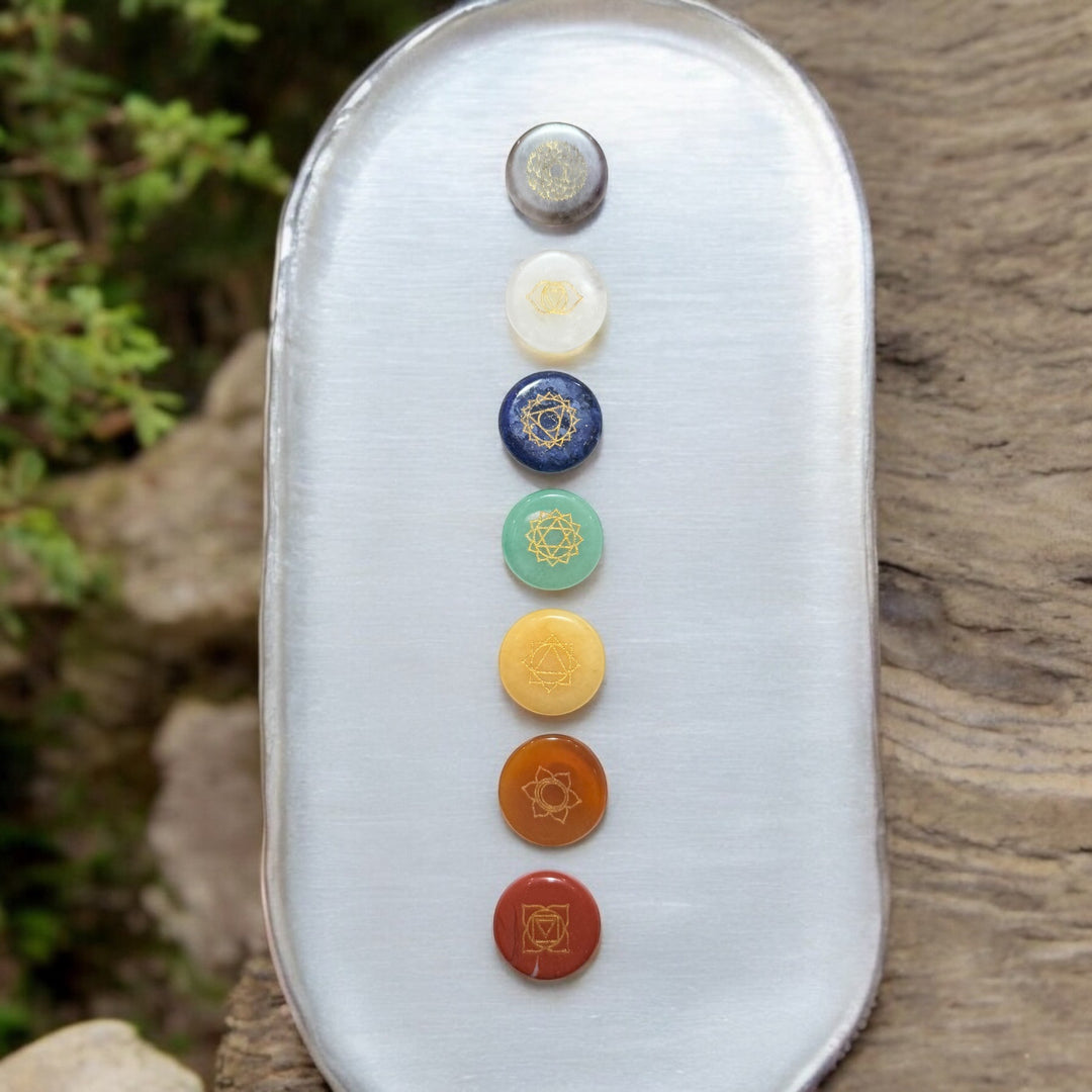 Chakra Set Polished Flat Disks Carving