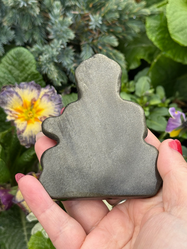 Gold Sheen Obsidian Ganesh Carving