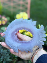 Load image into Gallery viewer, Amethyst and Agate Fish Carving with Stand
