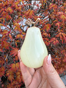 Banded Calcite Pear Carving