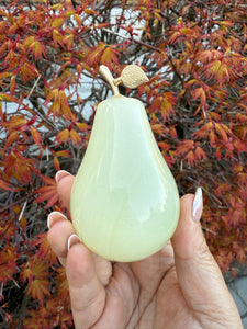 Banded Calcite Pear Carving
