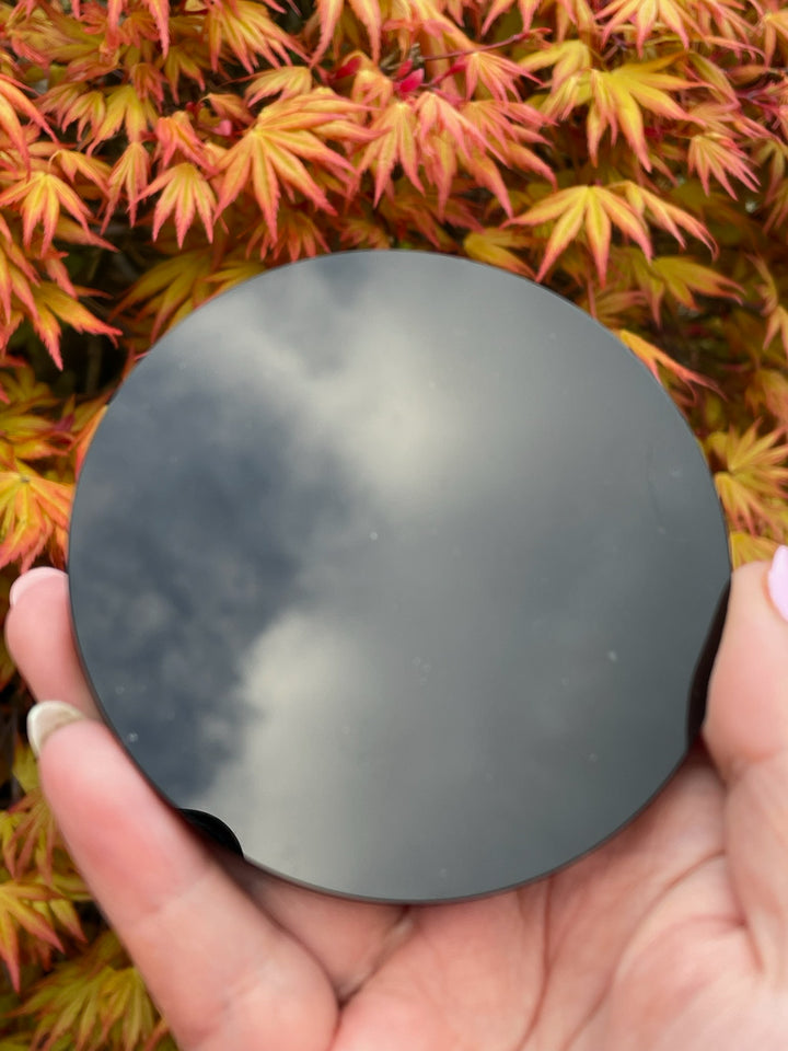 Black Obsidian Scrying Mirror 10cm or 4inch Diameter